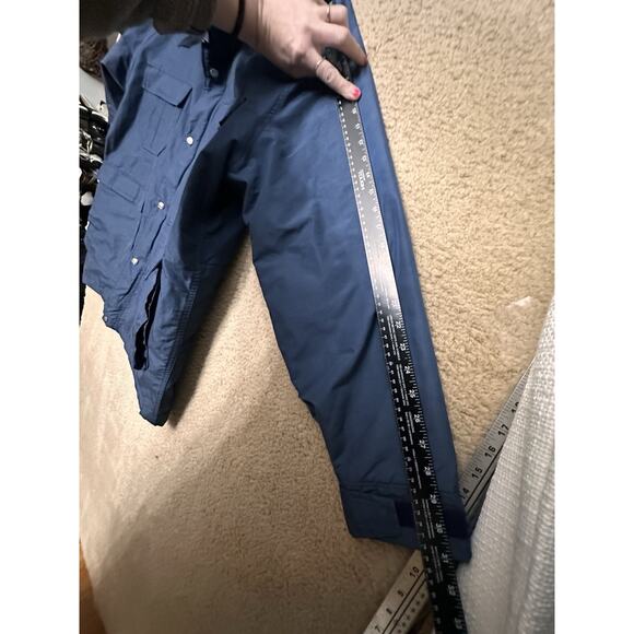 Woolrich Vtg Blue Barn Coat Red Wool Plaid Lining 1960’s Men Sz L USA Gorpcore - Picture 13 of 16